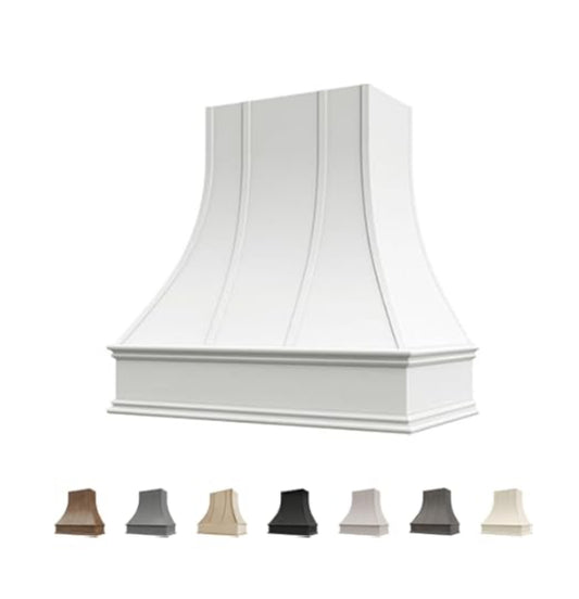 The Curved Gourmet Range Hood with or without Trim, Banding or Corbels