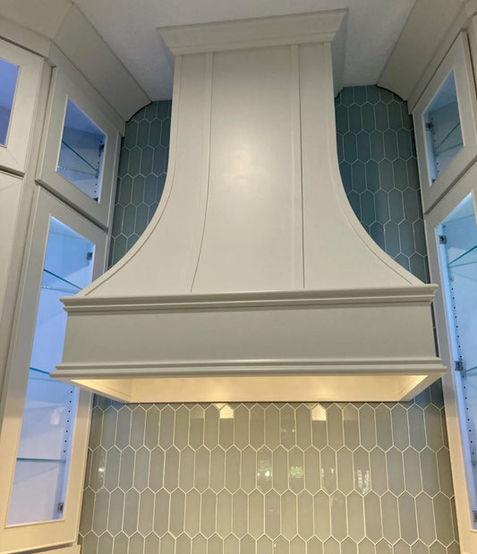 The Curved Gourmet Range Hood with or without Trim, Banding or Corbels