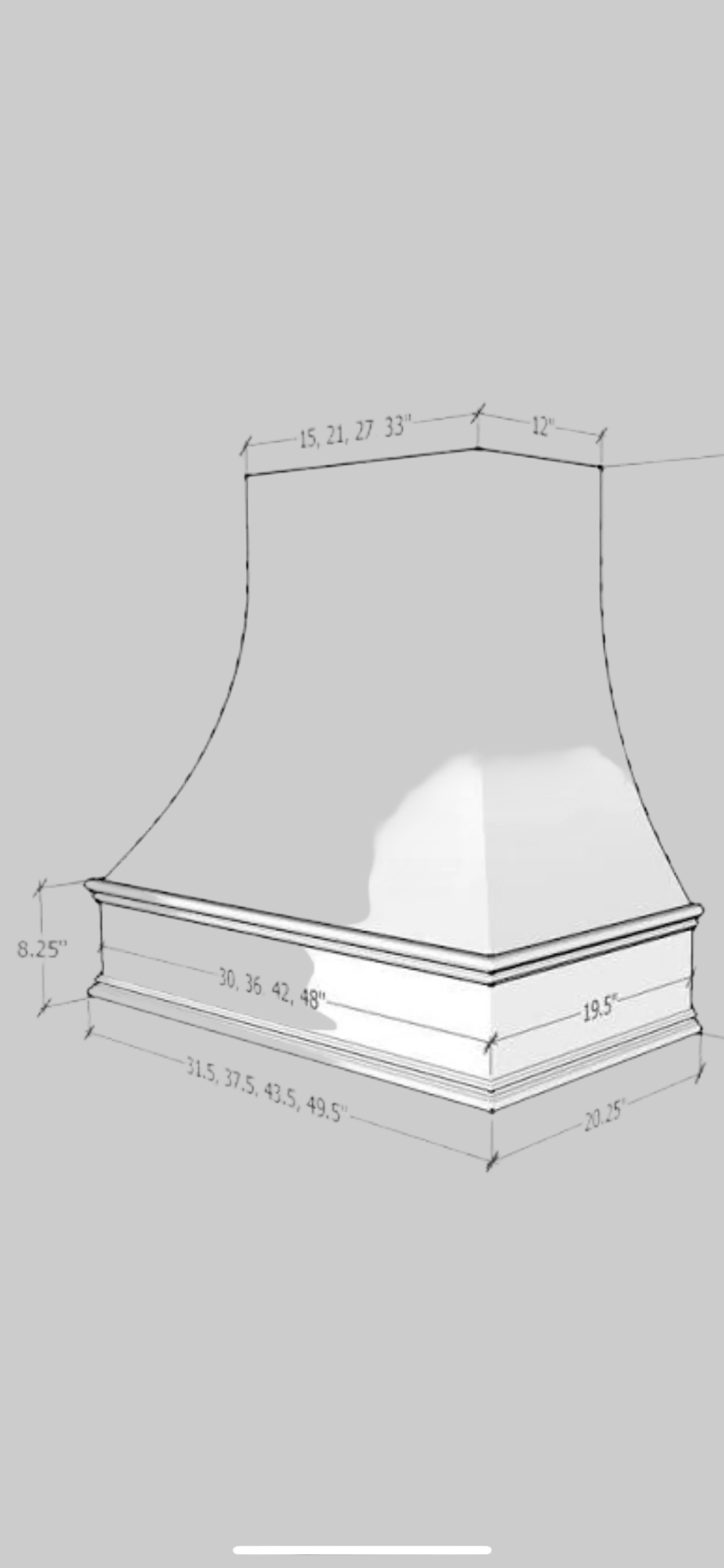 Handcrafted Curved Range Hood